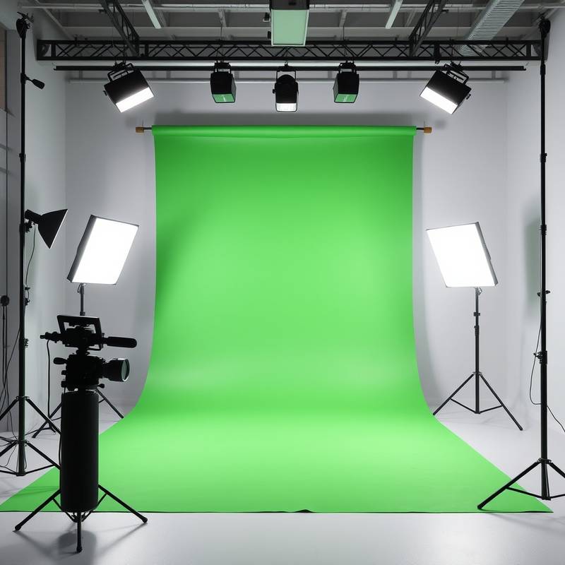 Green screen studio for visual effects