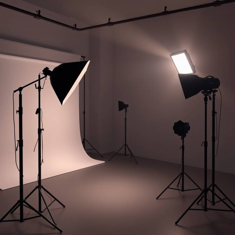 Professional lighting equipment setup